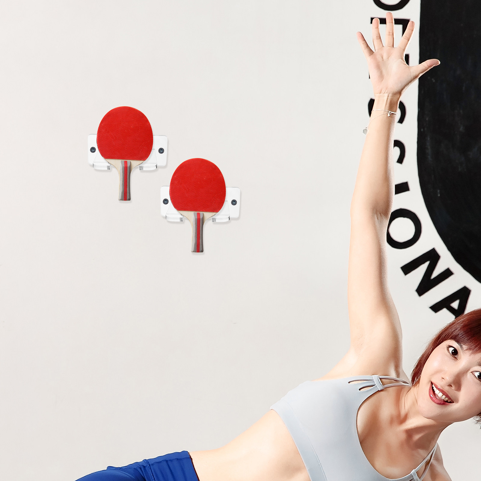 2Pcs Ping Pong Paddle Holder T - Sports Equipment Storage Rack ulasan dan harga