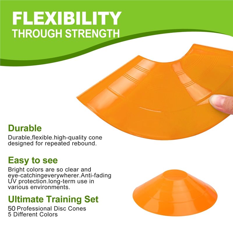 HOTB72A Soccer Cones Set Of 50 - Football Training Cone ulasan dan harga