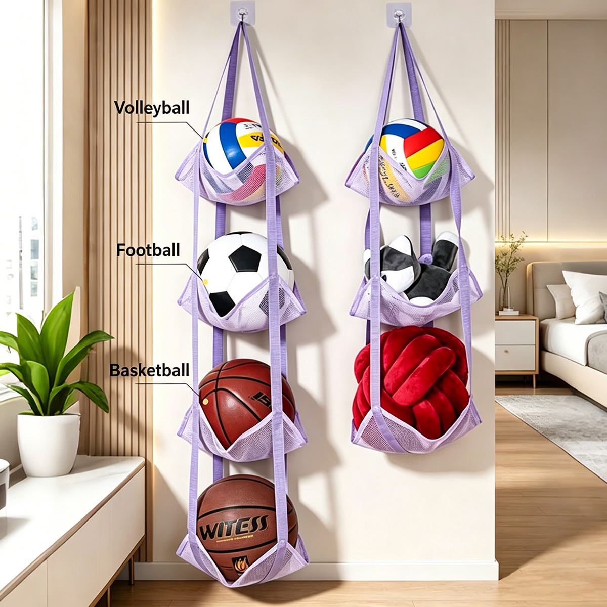 3/4 Tier Hanging Ball Storage  - Sports Equipment Volleyball ulasan dan harga